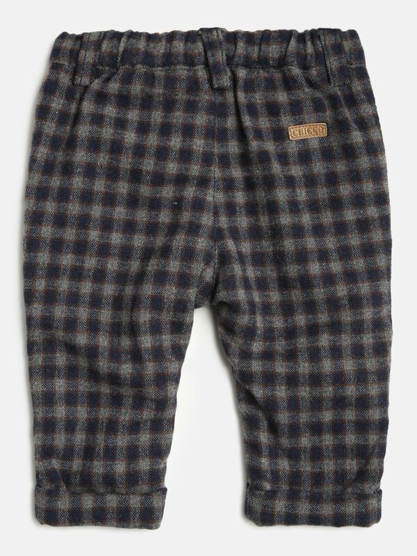 Flannel Long Trousers With Suspenders-Check Pattern image number 3